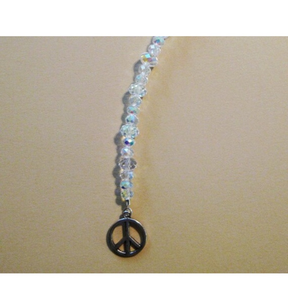 Peace Symbol and Swarovski Crystal Suncatcher